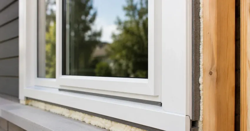 technician installing fiberglass window frame in Bolton home