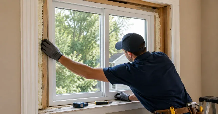 close-up of Low-E glass coating on an insulated window Bolton