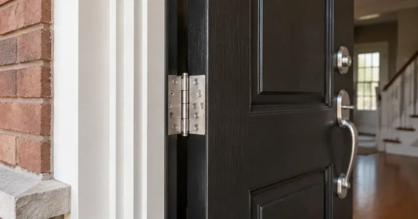 technician repairing a front door lock and frame in Tormore, Bolton